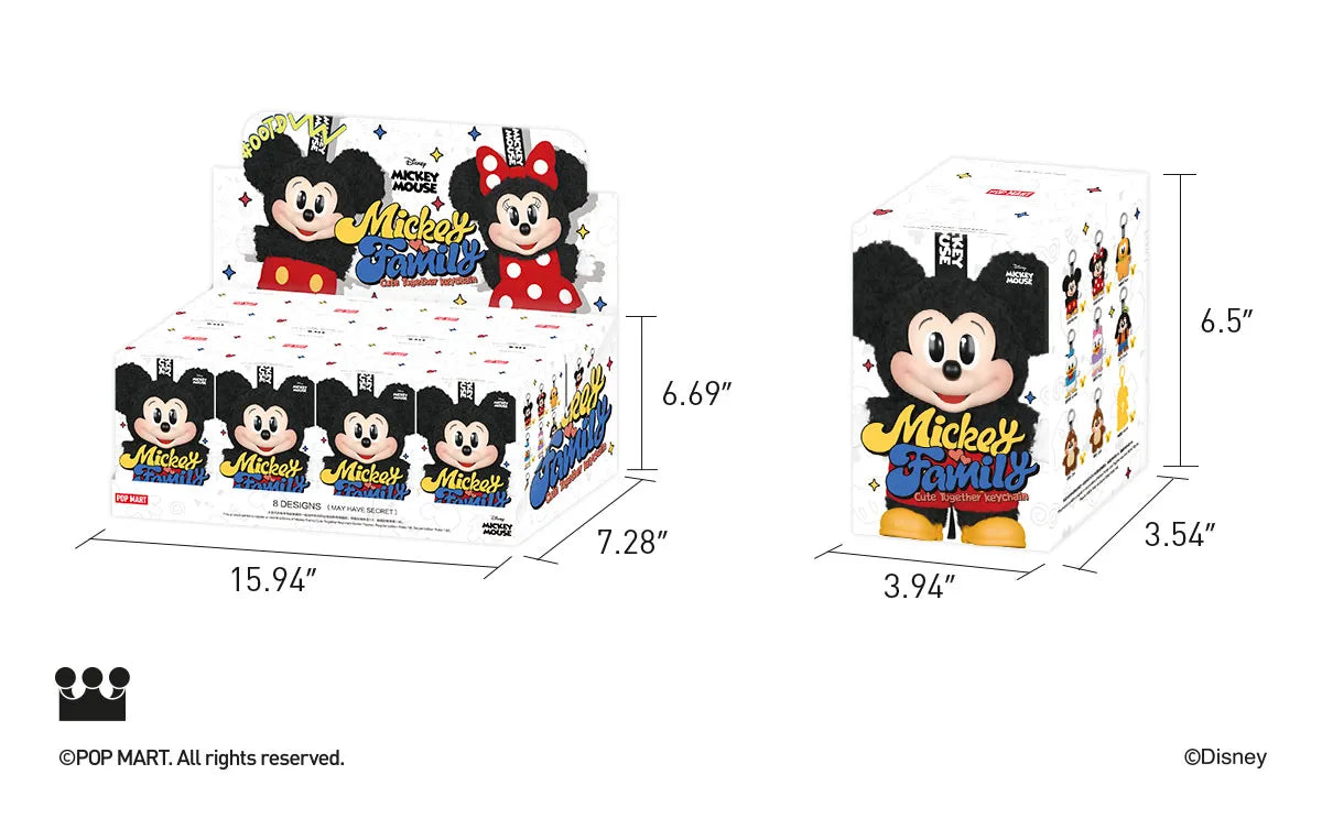 Mickey Family Cute Together Keychain Series - Vinyl Plush Pendant Blind Box