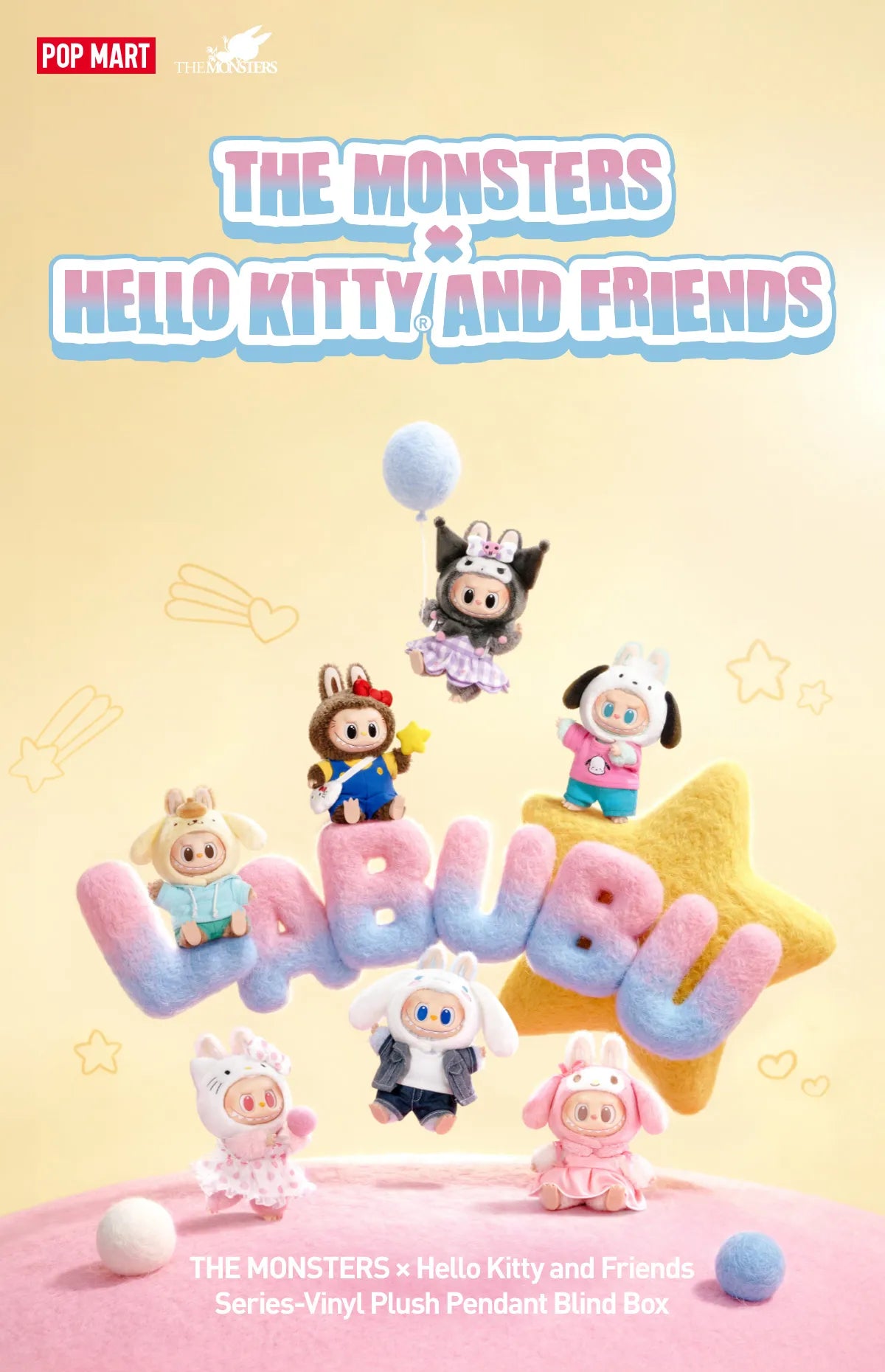 The Monsters x Hello Kitty and Friends Series - Vinyl Plush Pendant Blind Box